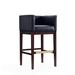 Manhattan Comfort Kingsley 30" Bar Stool Wood/Upholstered/Leather in Black | 1 | Wayfair BS012-BK