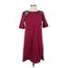 Marc by Marc Jacobs Casual Dress - Shift Crew Neck Short sleeves: Burgundy Print Dresses - Women's Size X-Small