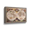 World Menagerie World Map by Henricus Hondius Graphic Art on Canvas in Brown/Green | 32 H x 48 W x 2 D in | Wayfair