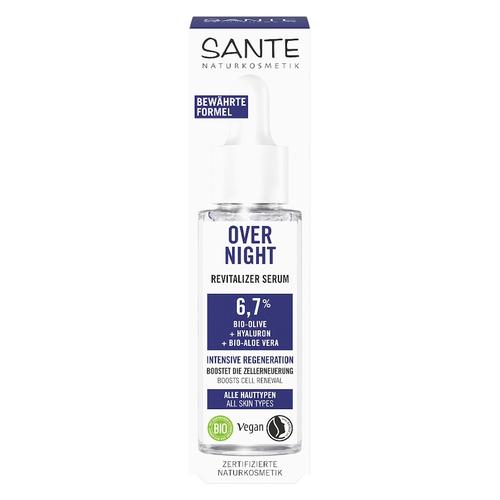 Sante - Overnight Revitalizer Serum mit Bio-Olive, Hyaluron & Bio-Aloe Vera Hyaluronsäure Serum 30 ml