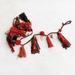 The Holiday Aisle® Heflick 6' Heflick Metal Bells w/ Pom Poms, Tassels, & Fabric Remnants Garland | 4 H x 72 W x 1 D in | Wayfair