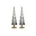 The Holiday Aisle® Dembe Classic Red Tree on Gold Glitter Base, Set of 2 /Mercury in Gray/Yellow | 13.5 H x 3.5 W x 3.5 D in | Wayfair