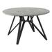 Corrigan Studio® Linneah 50 Inch Round Dining Table, Concrete Style Surface, Butterfly Legs, Gray Wood/Metal in Brown/Gray | Wayfair