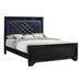 Everly Quinn Whitesburg Bed Wood & /Upholstered/Faux leather in Black/Blue/Brown | 62.75 H x 62.75 W x 85 D in | Wayfair