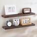 Gracie Oaks Zahriah 2 Piece Pine Solid Wood Wall Mounted Floating Shelf Wood in Brown/Green | 1.3 H x 24 W x 5.7 D in | Wayfair