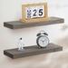 Gracie Oaks Zahriah 2 Piece Pine Solid Wood Wall Mounted Floating Shelf Wood in Gray | 1.3 H x 16 W x 5.7 D in | Wayfair