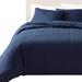 Everly Quinn Charon Navy Blue 3 Piece Comforter Polyester/Polyfill/Microfiber/Cotton in Blue/Navy | King | Wayfair B0A3E4AAD4EC46E29C5201BF2E3735EA