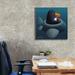 Assaf Zoomie Kids 'Penguin' By Chris Miles, Canvas Wall Art, 26"X26" Canvas in Blue/Orange/White | 26 H x 26 W x 1.5 D in | Wayfair