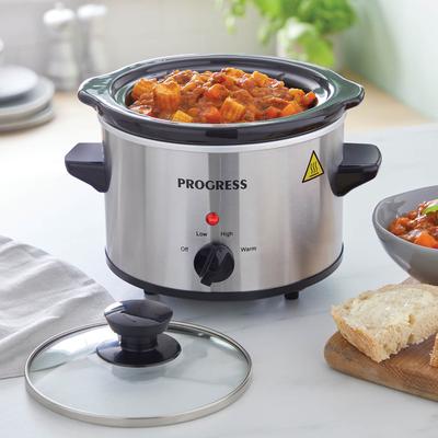 Stainless Steel Compact 1.5L Slow Cooker