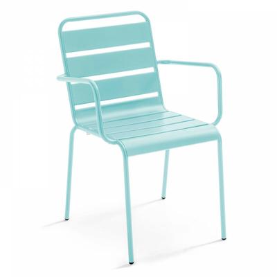 Sessel im industriellen Stil aus Metall Turkis - Blaugrün