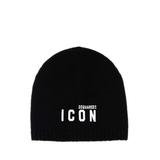 Black Wool Blend Beanie Hat