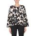 Crew Neck Wool And Cashmere Blend Sweater With Floral Pattern