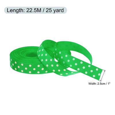 Grosgrain Ribbons 25 Yards 1 Inch w White Dots Ribbon Bow Decoration