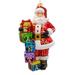 Kurt Adler 7-Inch Bellissimo Glass Santa With Gift Boxes Ornament