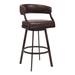 Ava 26 Inch Swivel Counter Stool, Curved, Faux Leather