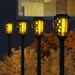 Solar Torch Flame Lights, 4 Pack Outdoor Solar Lights with Flickering Flame, Waterproof Solar Pathway Lights Landscape