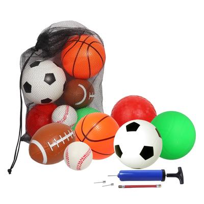 GSE™ Set of 6 Mini Sports Balls Set - Soccer Ball, Basketball, Volleyball, Playground Ball, Football & Baseball for Toddlers