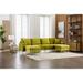 U-shape Modular Sectional Sofa Velvet Reversible Sectional Sofa Bed Modern Square Arms Couches with Ottomans for Livingroom