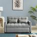 Convertible Loveseat Sleeper Sofa, Velvet Sofa Couch with Adjustable Backrest, 2 Seater Sofa With Pull-Out Bed & Lumbar Pillows