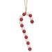 Large Wooden Bead Candy Cane Ornament - 2.5" x 0.75" x 7"