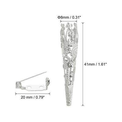 10Pcs 41mm Corsage Decorative Holder Brooch Pin Vase with Bar Pins