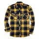 siliteelon Herren Long Sleeve Flannel Shirts Hemd mit Button-Down-Kragen, Yellow-Black, M