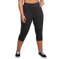 Just My Size Damen Capri Leggings Stretch Jersey Übergröße, schwarz, 1X