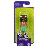 Polly Pocket Collectible Doll ~ Polly s Friend Wearing Green Skirt Pink Shirt with Hearts and White Boots ~ African American ~ 3 1/2 Tall ~ HHX87