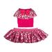 Doggy Parton Dog Clothes Ruffle Sweater and Skirt Two Piece Pet Set Pink Large