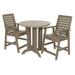 highwood Weatherly 3-piece Outdoor Dining Set - 36 Round Table Counter-height Woodland Brown