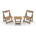Cterwk Outdoor Bistro Set Foldable Small Table and Chair Set with 2 Chairs and Rectangular Table Brown