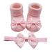 mveomtd Children Kids Socks Soft Bottom Toddler Shoes Socks Bowkot Princess Socks Floor Socks 1PC Socks + 1PC Bow Hairband Girls Tall Boot Socks Baby Boys Socks