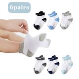 6 Pairs Non-Slip Infants Boy Socks Ankle Socks with Non Skid Grip for 1-3 Years Baby Boys Girls Toddlers