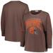 Women's '47 Brown Cleveland Browns Plus Size Honey Cat SOA Long Sleeve T-Shirt