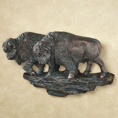 Buffalo Roam Wall Plaque Aged Copper , Aged Copper