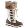 Winterstiefel TOM TAILOR, Kinder, Gr. 27, braun (braun, weiß), Lederimitat, Textil, sportlich, Schuhe, mit schöner Kontrast-Stickerei
