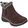 Winterboots SKECHERS "EASY GOING - HIGH ZIP", Damen, Gr. 37, braun (braun, kombiniert), Veloursleder, Textil, casual, Schuhe, Winterschuh mit Fellimitatkragen
