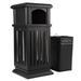 OUKANING 8.8 Gal Outdoor Trash Can for Commercial Kitchen - Garbage Waste Recycle Bin Industrial Yard Garage w/ Locking Lid Black