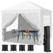 Pirecart 10 x 10 ft Pop up Canopy Tent Outdoor Party Instant Shelter with Sidewalls Upgraded Wheeled Bag