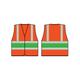 Orange wceng vest with green band med - - Hi Vis - Orange/Green Band - Beeswift