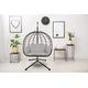 Comfy Living Rattan Effect Swing Chair Garden Patio Indoor Outdoor Egg Chair With Stand (Large)