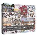 Christmas Charles Wysocki 1000 Piece Puzzles for Adult, Santa Holiday Winter Puzzle Collage, Art Jigsaw Puzzles 1000 Pieces Painting