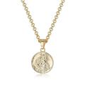 THE BLING KING Gold St.Christopher Pendant with Gold Necklace Belcher Chain Necklace Premium 18k Gold Plated Jewellery Luxury Finish Gold Chains (Pendant: 27mm x 27mm Chain Width: 4mm and 22 inches)