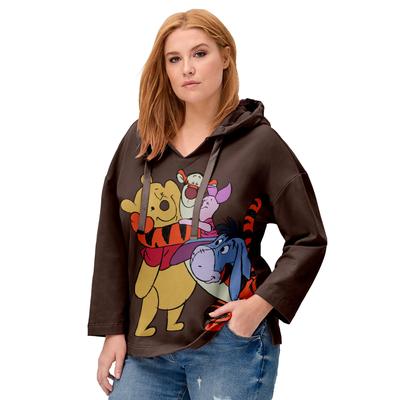 Plus Size Women's Disney Winnie the Pooh Hooded Sweatshirt by Disney in Brown Winnie Friends (Size 26/28)