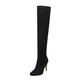 Women's Knee High Boots SIZE 5.5 Faux Suede Stiletto High Heel Tall Boots Long Boots Thigh High Fashion Boots Over The Knee Pull On Boots Stretch Over the Knee Boots Black