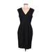 Calvin Klein Casual Dress - Party V-Neck Sleeveless: Black Print Dresses - Women's Size 6