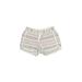 Athleta Shorts: Ivory Stripes Bottoms - Women's Size 4 - Sandwash