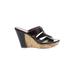 Sofft Wedges: Slide Platform Boho Chic Black Print Shoes - Women's Size 8 - Open Toe