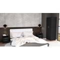 Dunlap 3 Piece Bedroom Set, London Armoire + 2 Leyva Nightstands, Black - Depot E-Shop CBED16