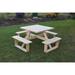 August Grove® Law-Simmonds Outdoor Picnic Table Wood in White/Black/Brown | 79" L x 79" W x 30" H | Wayfair F00A83D362C3469F81BDA83BAD130C78